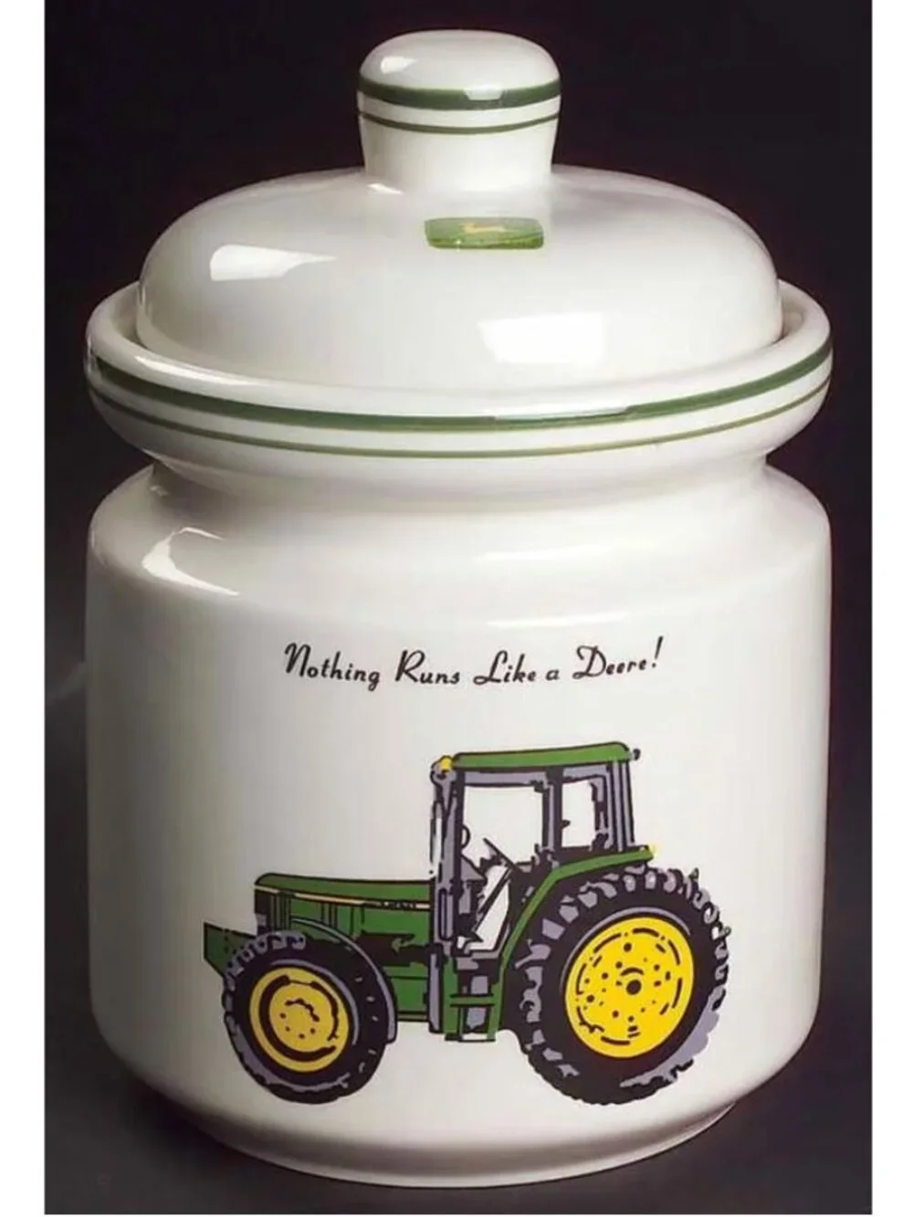 John Deere Medium Ceramic Canister With Tractor Design & Lid